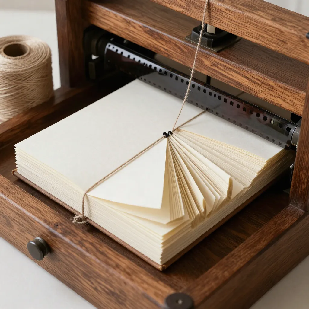 Hand binding new journal